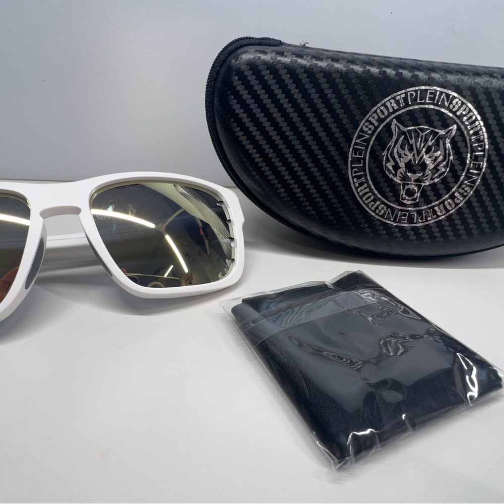 Philipp Plein White Sunglasses with Black Case